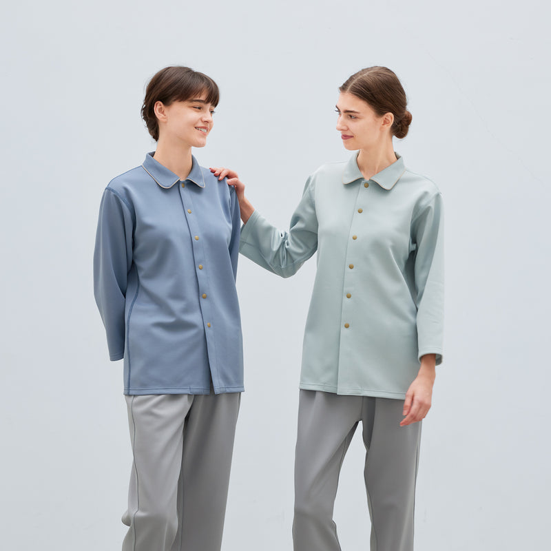 男女通用款 針織健檢服上衣<br>高機能 壓扣設計<br>EK-1506