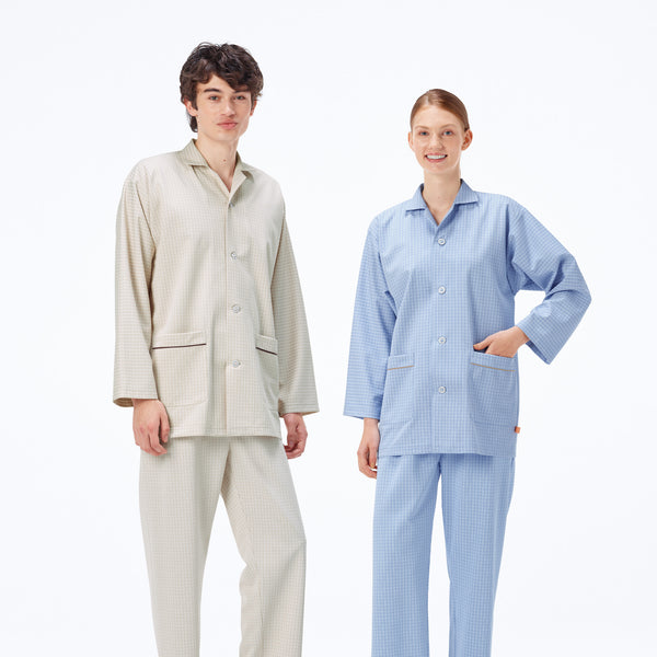 男女通用款 針織病人服上衣<br>品味格紋 × 機能兼備上衣<br>FG-1516