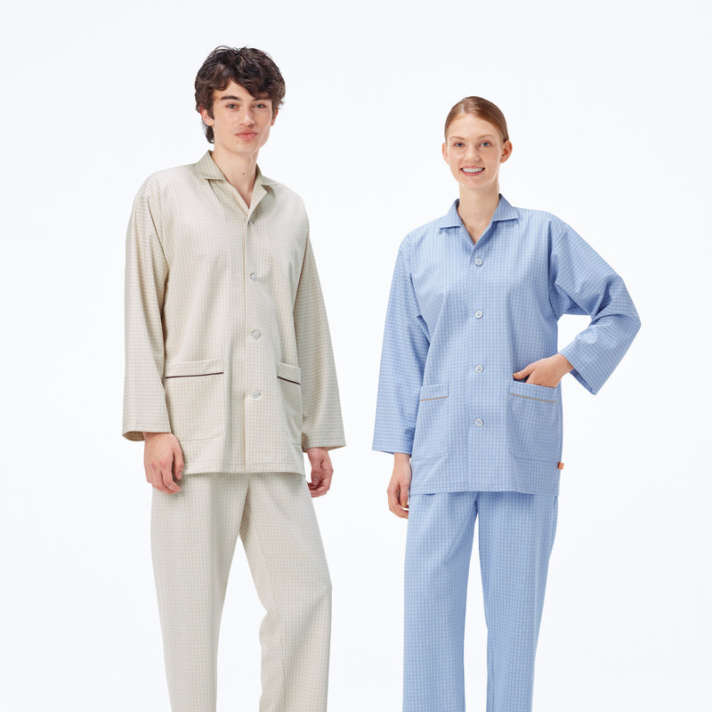 男女通用款 針織病人服上衣<br>品味格紋 × 機能兼備上衣<br>FG-1516