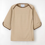 男女通用款 針織健檢服上衣<br>高級質感英倫風千鳥格<br>JK-1496