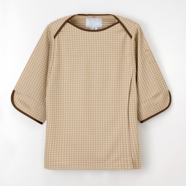 男女通用款 針織健檢服上衣<br>高級質感英倫風千鳥格<br>JK-1496