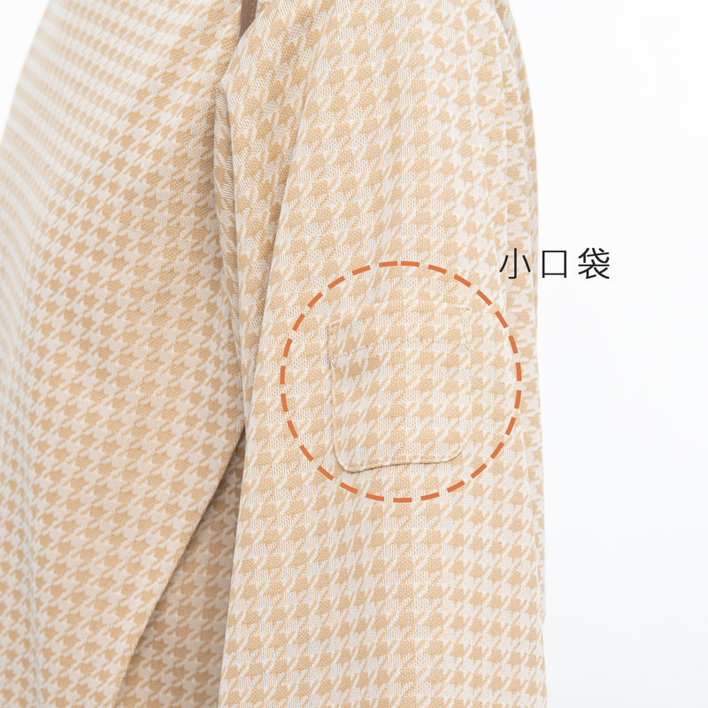 男女通用款 針織健檢服上衣<br>高級質感英倫風千鳥格<br>JK-1496