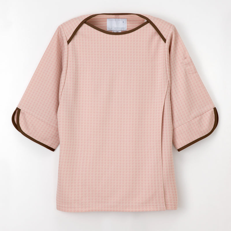 男女通用款 針織健檢服上衣<br>高級質感英倫風千鳥格<br>JK-1496