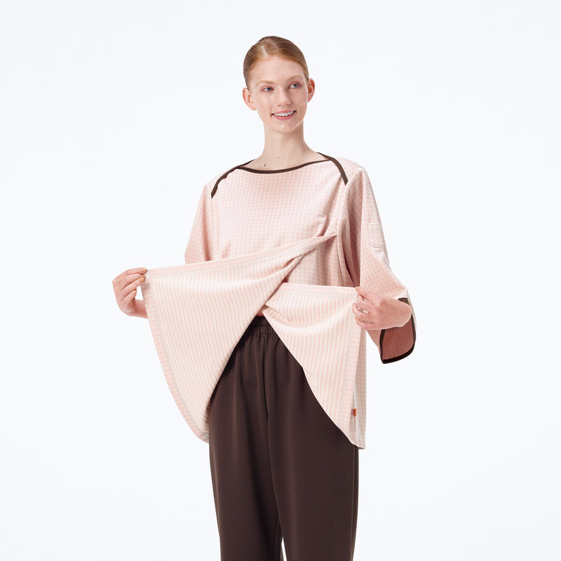 男女通用款 針織健檢服上衣<br>高級質感英倫風千鳥格<br>JK-1496