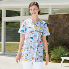 男女通用款 平織刷手衣<br>米飛兔 ABC花色 前開式拉鍊<br>MFS-5852