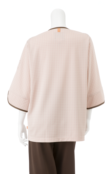 男女通用款 針織健檢服上衣<br>高級質感英倫風千鳥格<br>JK-1496