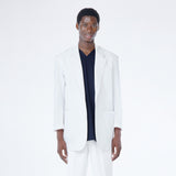 男款 平織醫師袍<br>西裝式 制靜電<br>KES-5160
