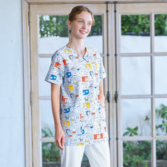 男女通用款 平織刷手衣<br>米飛兔 ABC花色 前開式拉鍊<br>MFS-5852