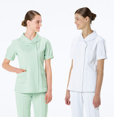 女款 針織護師服上衣<br>伸縮性 荷葉領 高抗皺<br>HO-9062